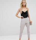 Boohoo Petite Tailored Cropped Pants - Gray
