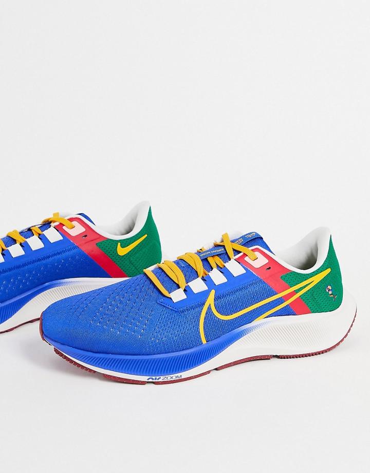 Nike Air Zoom Pegasus 38 A.i.r. Running Sneakers In Hyper Royal/multi-blue