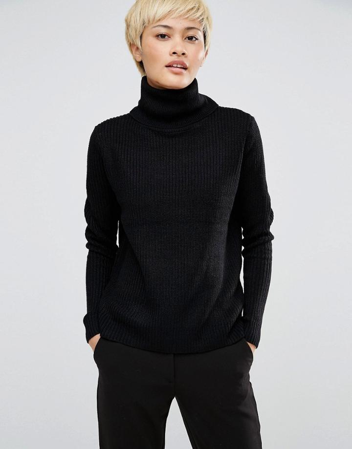 J.d.y Roll Neck Knit Sweater - Black