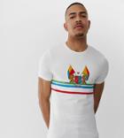 Asos Design Tall Skinny T-shirt With Chest Emblem Logo-white