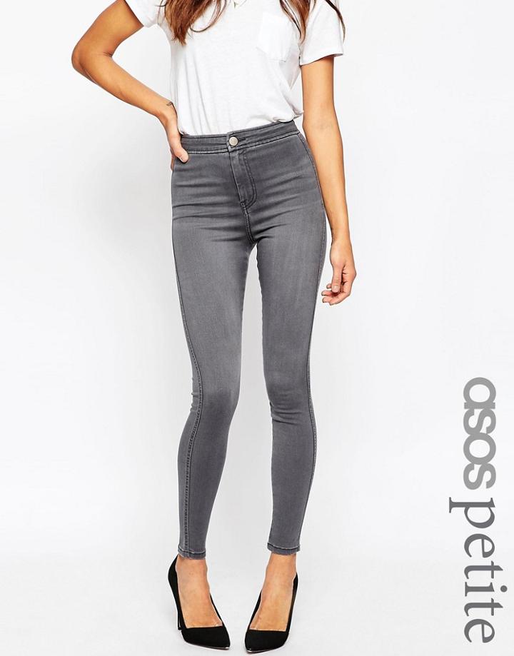 Asos Petite Rivington Jeggings In Ice Gray Wash - Ice Gray