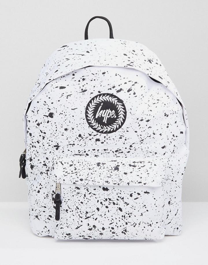 Hype Backpack In White With Speckle - White