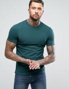 Asos Muscle Fit Crew Neck T-shirt In Green - Green