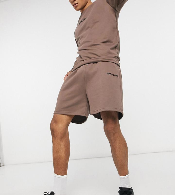 Sixth June Essential Shorts In Brown Exclusive At Asos