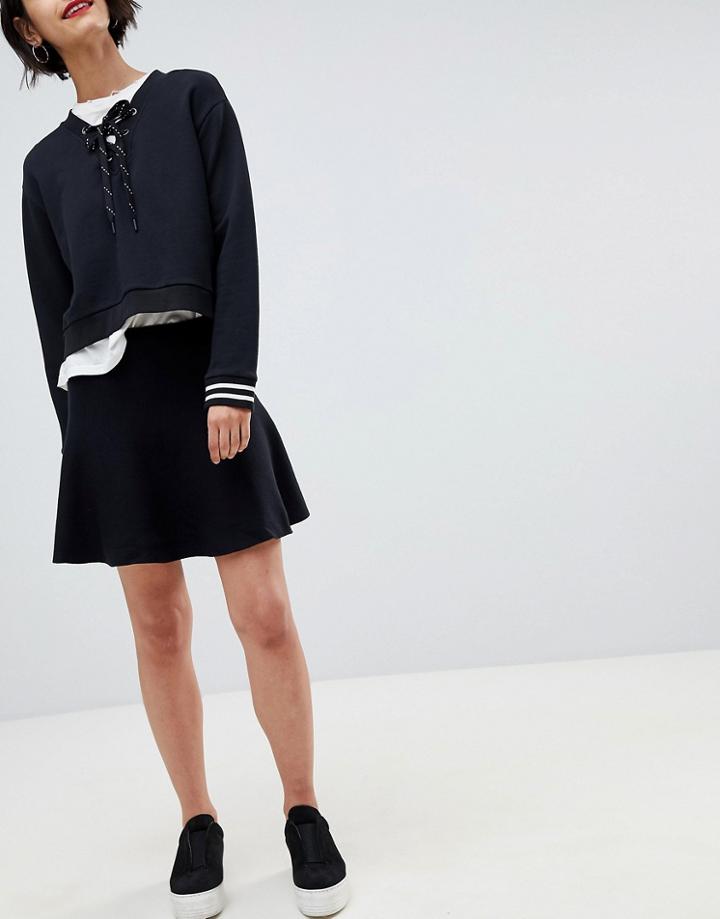Vero Moda Peplum Hem Skirt - Black