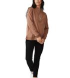 Cotton: On Maternity Crew Neck Fleece Sweater In Brown