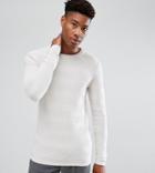 Selected Homme Tall Knitted Sweater In 100% Cotton - Cream