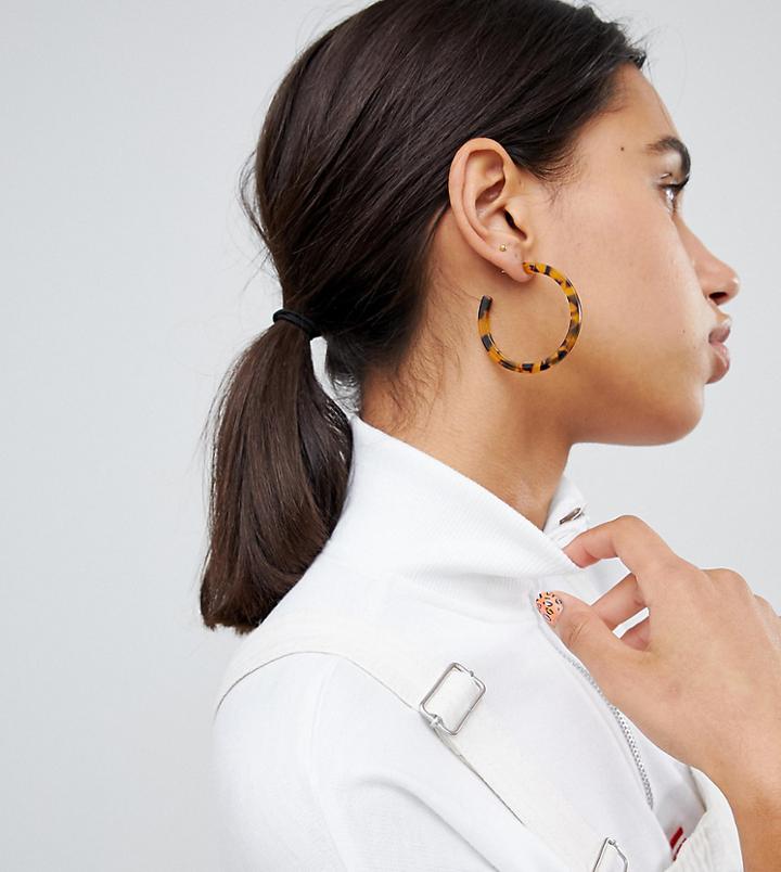 Reclaimed Vintage Inspired Tort Hoop Earring