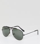 Reclaimed Vintage Inspired Aviator Sunglasses In Black Exclusive To Asos - Black