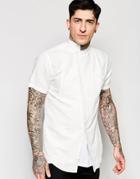 Lindbergh Shirt With Asymmetrical Front In Slim Fit In White - White