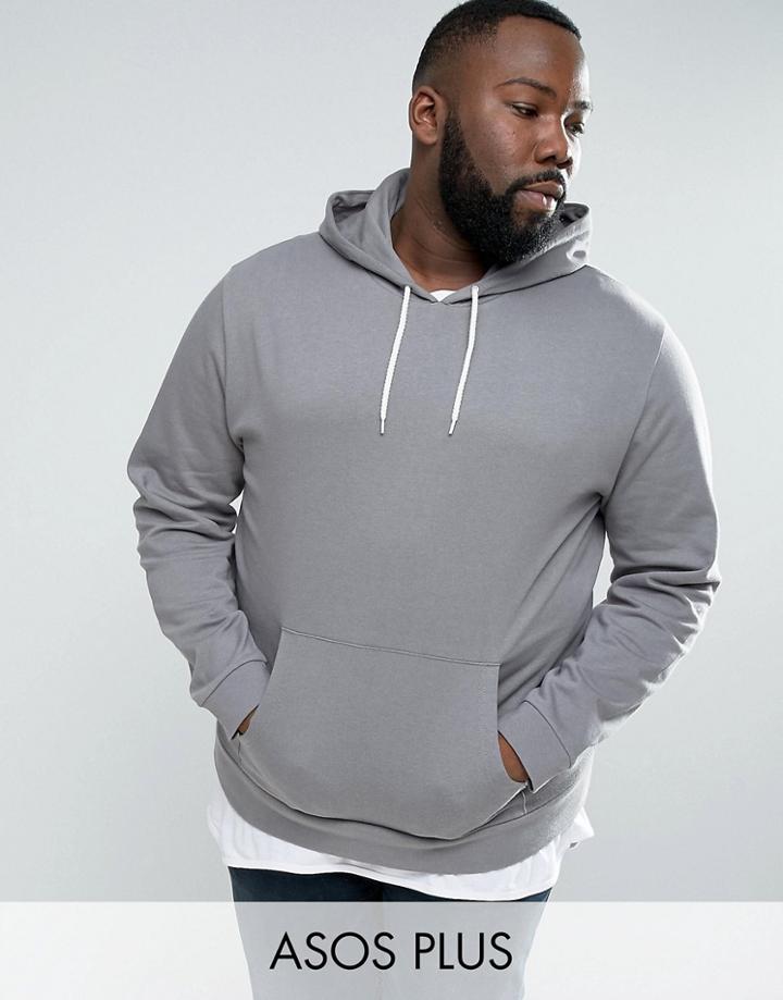 Asos Plus Hoodie In Gray - Gray
