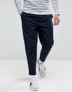 Pull & Bear Tapered Fit Chino In Navy - Navy