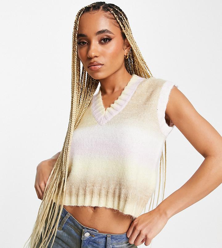 Missguided Sweater Vest In Ombre Print-multi