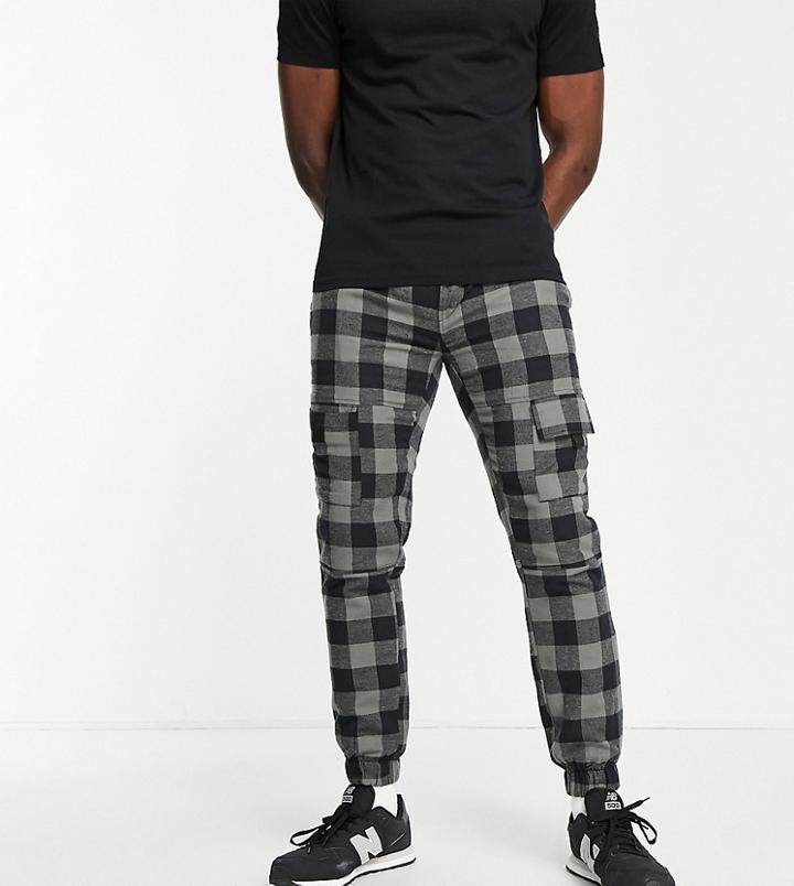 Bolongaro Trevor Tall Agdar Woven Check Cargo Pants-black