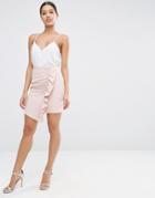 Asos A-line Mini Skirt With Asymmetric Ruffle - Pink
