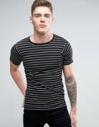 Lindbergh T-shirt With Stripe In Black - Black