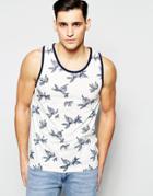 D-struct Floral Print Tank - White
