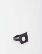 Asos Geometric Ring With Square In Matte Black - Black