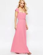 Jarlo Chiffon Maxi Dress With Sweetheart Neck - Pink