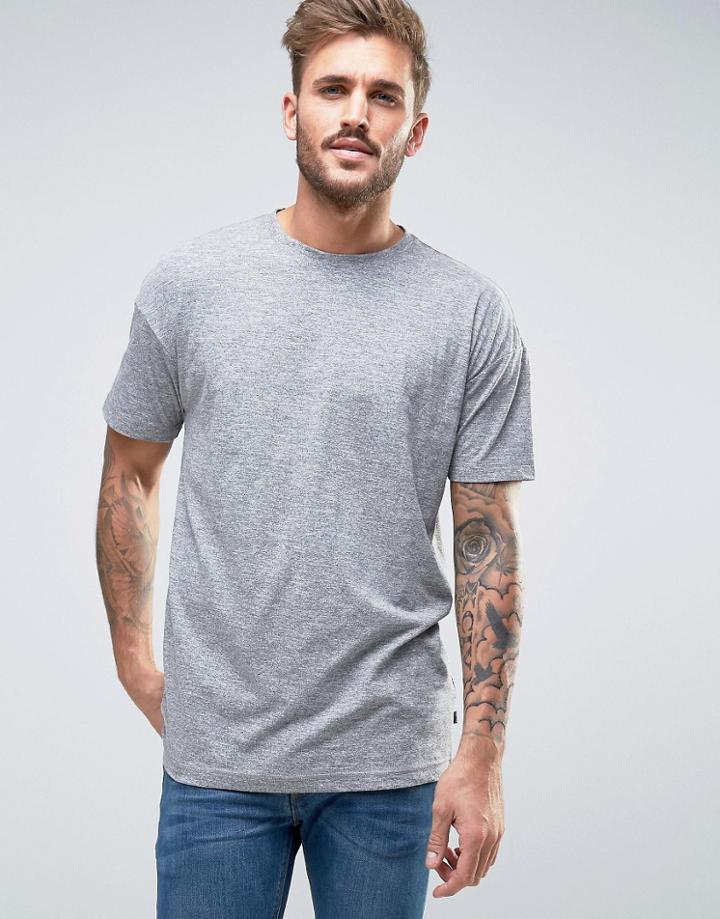 Only & Sons T-shirt With Drop Shoulder - Gray