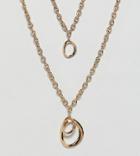 Warehouse Two Row Chain Necklace In Gold - Gold