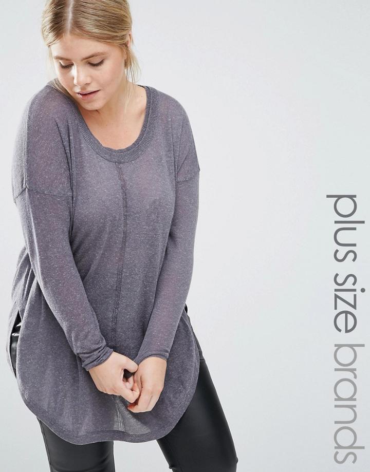 Junarose Fine Gauge Knitted Sweater - Gray