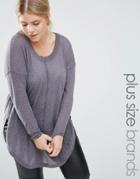 Junarose Fine Gauge Knitted Sweater - Gray