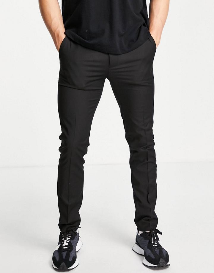 Topman Recycled Fabric Skinny Pants In Black