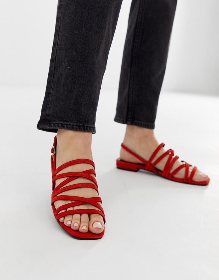 Vagabond Becky Tangerine Suede Slingback Sandals-orange