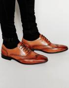 Dune Leather Wing Tip Brogues - Tan