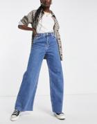 Na-kd X Rianne Meijer High Waist Wide Leg Jeans In Washed Blue