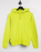 Nike Mini Swoosh Oversized Hoodie In Yellow