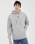 Tommy Jeans Relaxed Fit Hoodie With Small Chest Logo In Light Gray - Gray