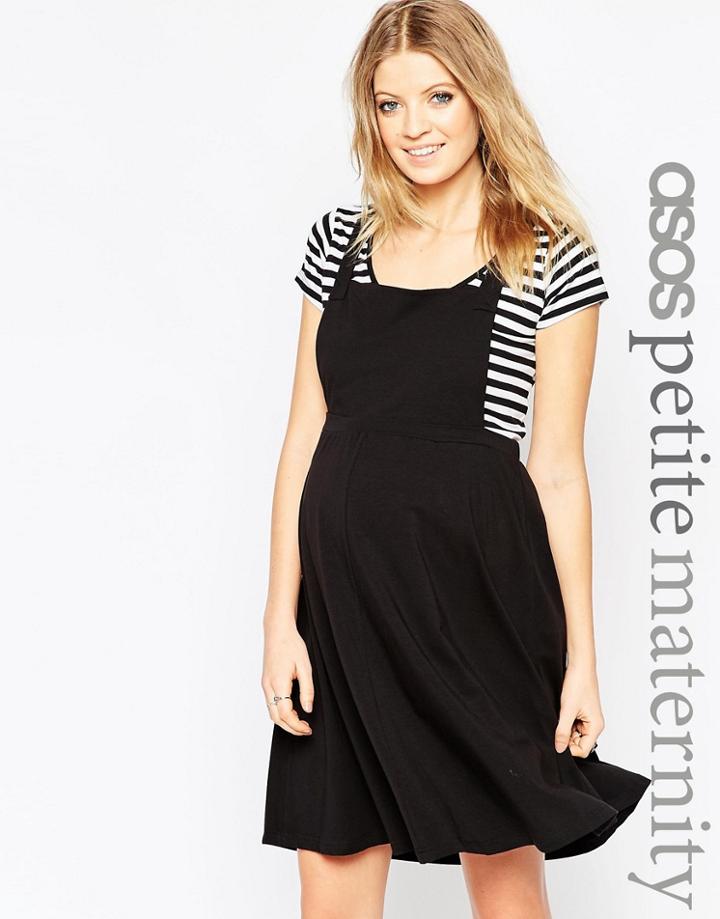Asos Maternity Petite Pinafore Dress - Black