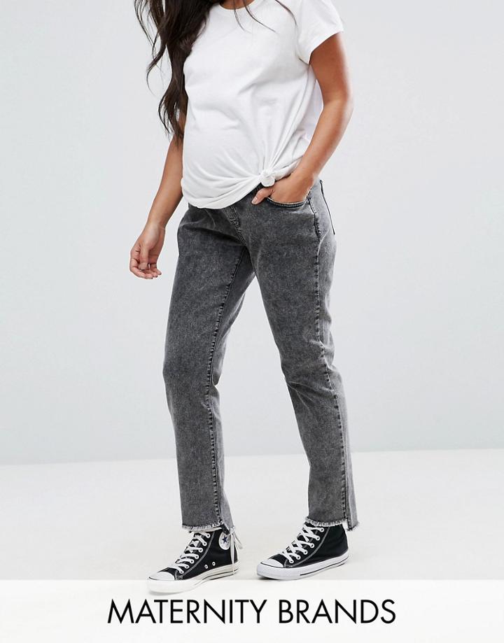 Supermom Boyfriend Jean With Step Hem Cuff - Gray