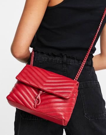 Rebecca Minkoff Quilted Clasp Shoulder Bag In Red