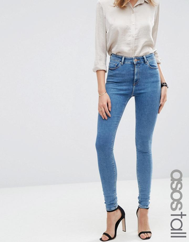 Asos Tall Ridley Skinny Jean In Jojo Wash - Blue