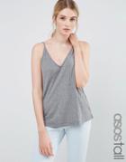 Asos Tall Cami With V Front And Back - Gray