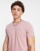 Brave Soul Pocket T-shirt In Dusty Pink
