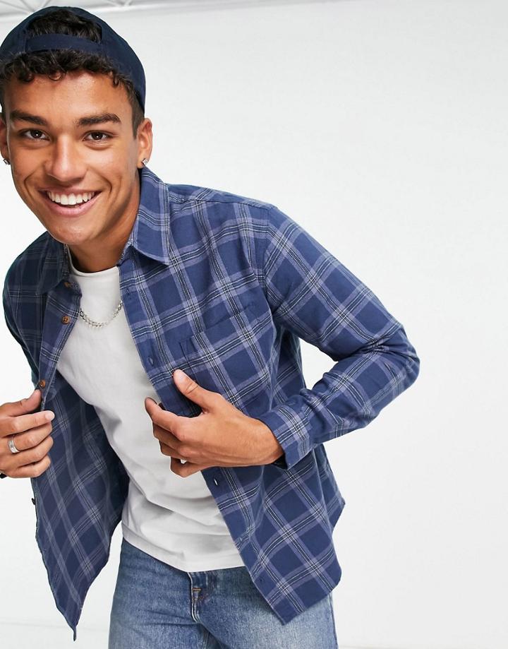 Another Influence Check Shirt In Blue-blues