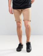 Threadbare Colored Denim Shorts - Tan