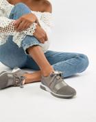 Ted Baker Sporty Strap Detail Gray Suede Sneakers - Gray
