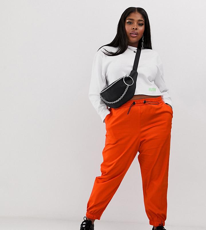 Collusion Plus Cuffed Cargo Pants-orange