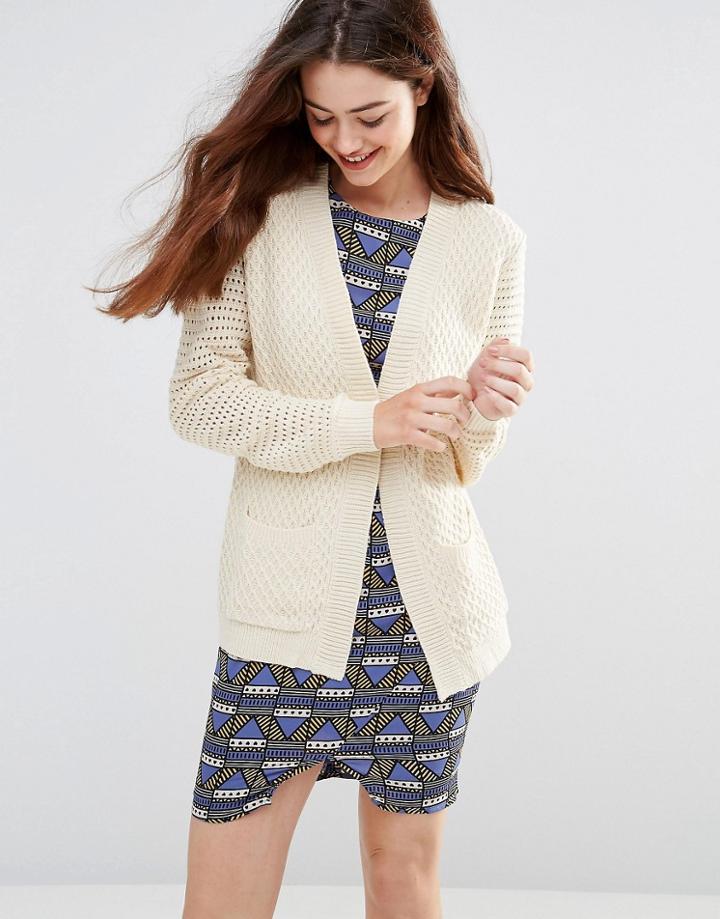 Sugarhill Boutique Faith Chunky Knit Cardigan - Cream