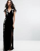 Rahi Cali Slinky Velvet Maxi Dress - Black