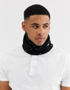 Calvin Klein Golf Monogram Logo Infinity Scarf In Black