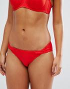 Asos Fuller Bust Exclusive Lattice Bikini Bottom - Red
