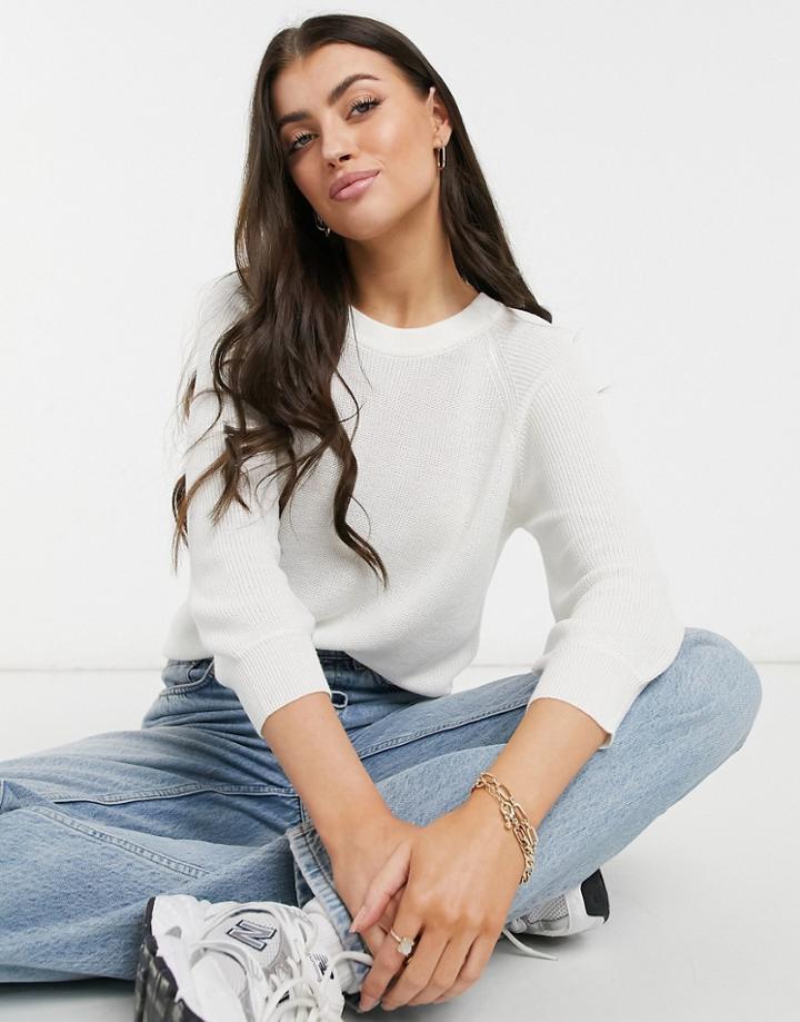 Vero Moda Sweater With Cropped Sleeves In White