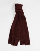 All Saints Thermal Stitch Scarf In Rust Red
