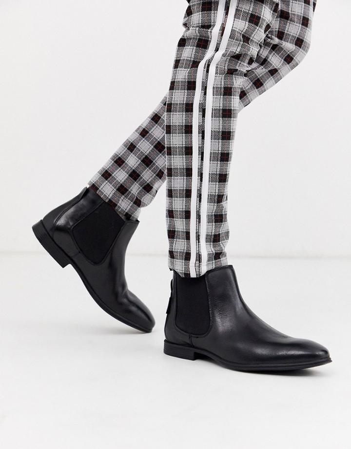 Ben Sherman Leather Chelsea Boot In Black